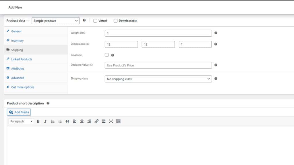 How to set the weigth and image dimensions.